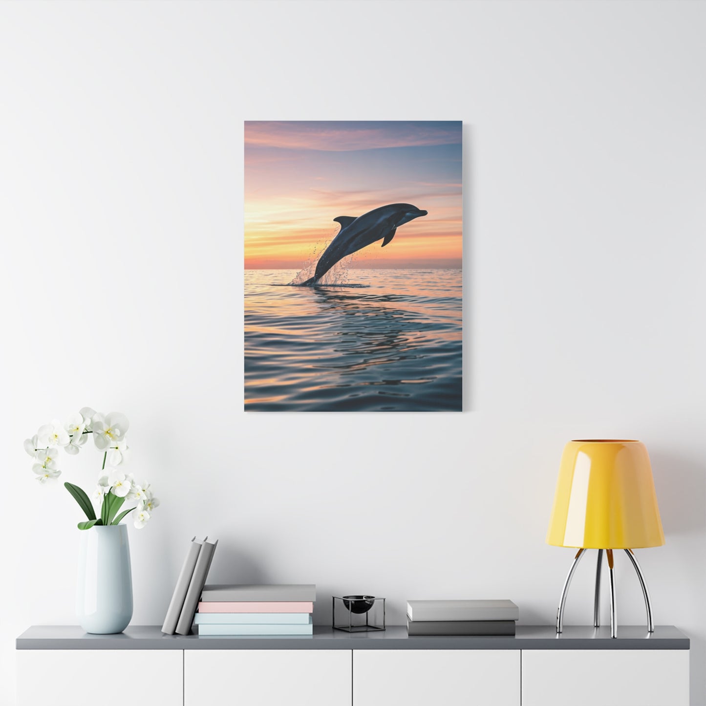 Dolphin at Sunset wall art & canvas prints