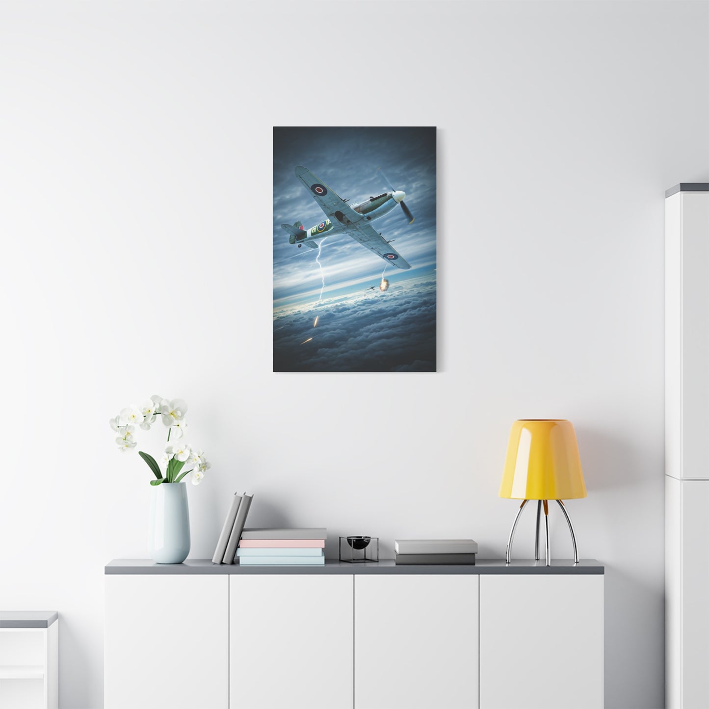 Lightning Strike Dogfight Fighter Wall Art & Canvas Prints