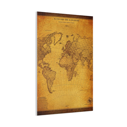 Antique Oval World Atlas Map Wall Art & Canvas Prints