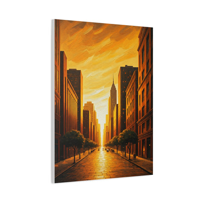 Golden Avenue at Dusk Wall Art & Canvas Prints