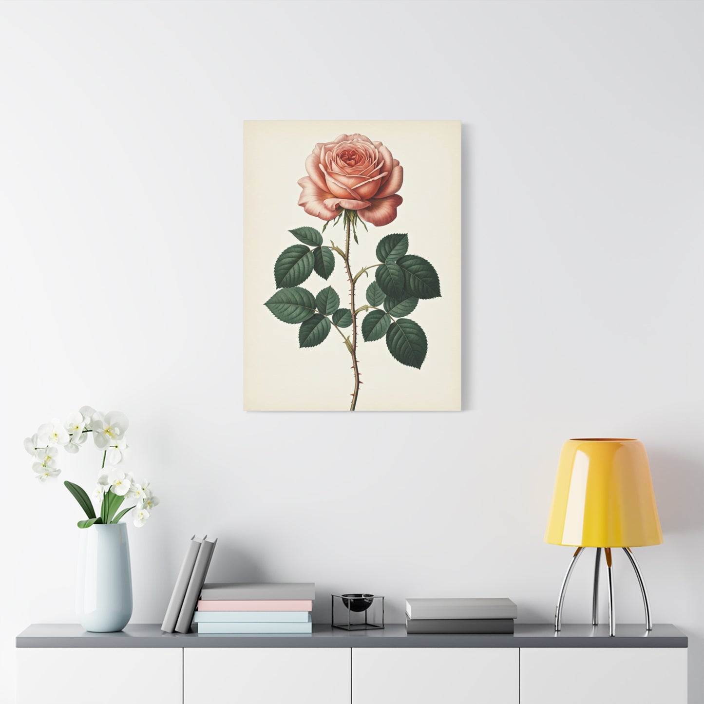 Vintage Rose Illustration Wall Art & Canvas Prints