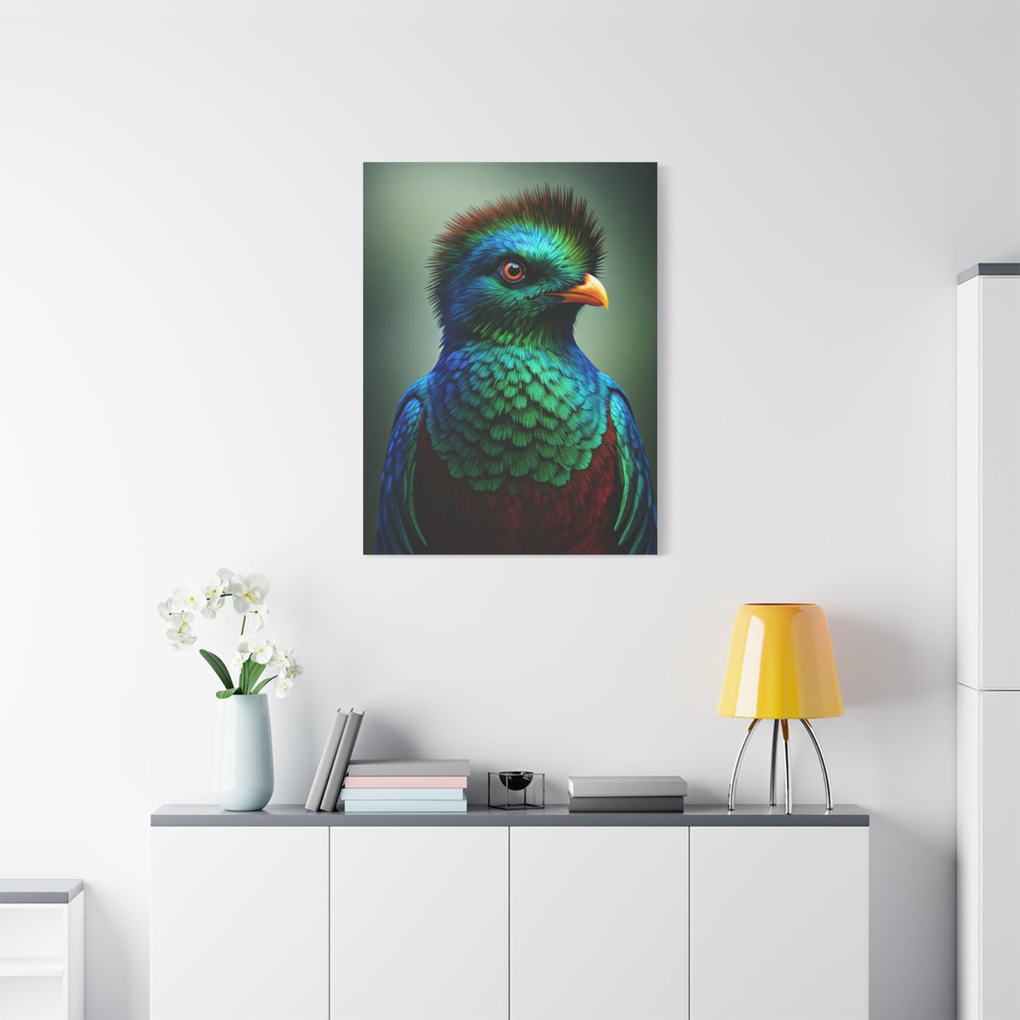 Iridescent Blue-Green Songbird Wall Art & Canvas Prints