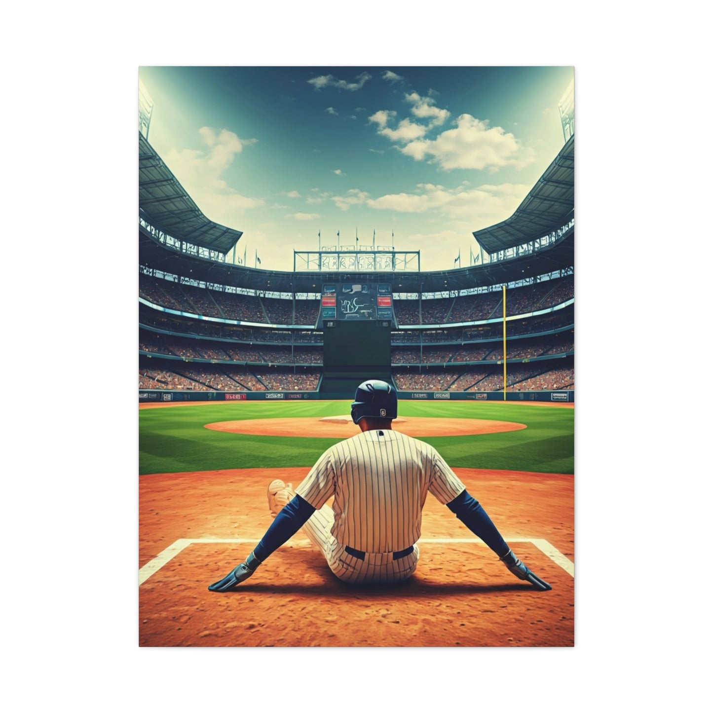 Batter Ready at Home Plate Stadium View Wall Art & Canvas Prints