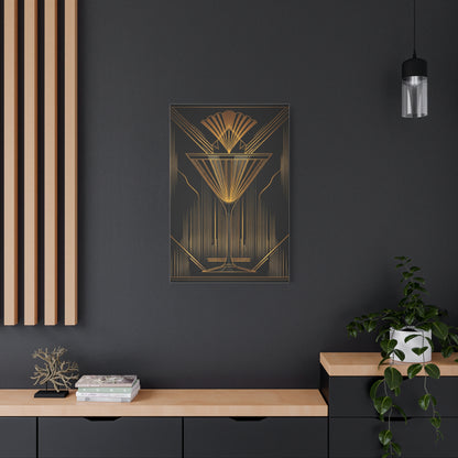 Golden Martini Luxe Art Deco Wall Art & Canvas Prints
