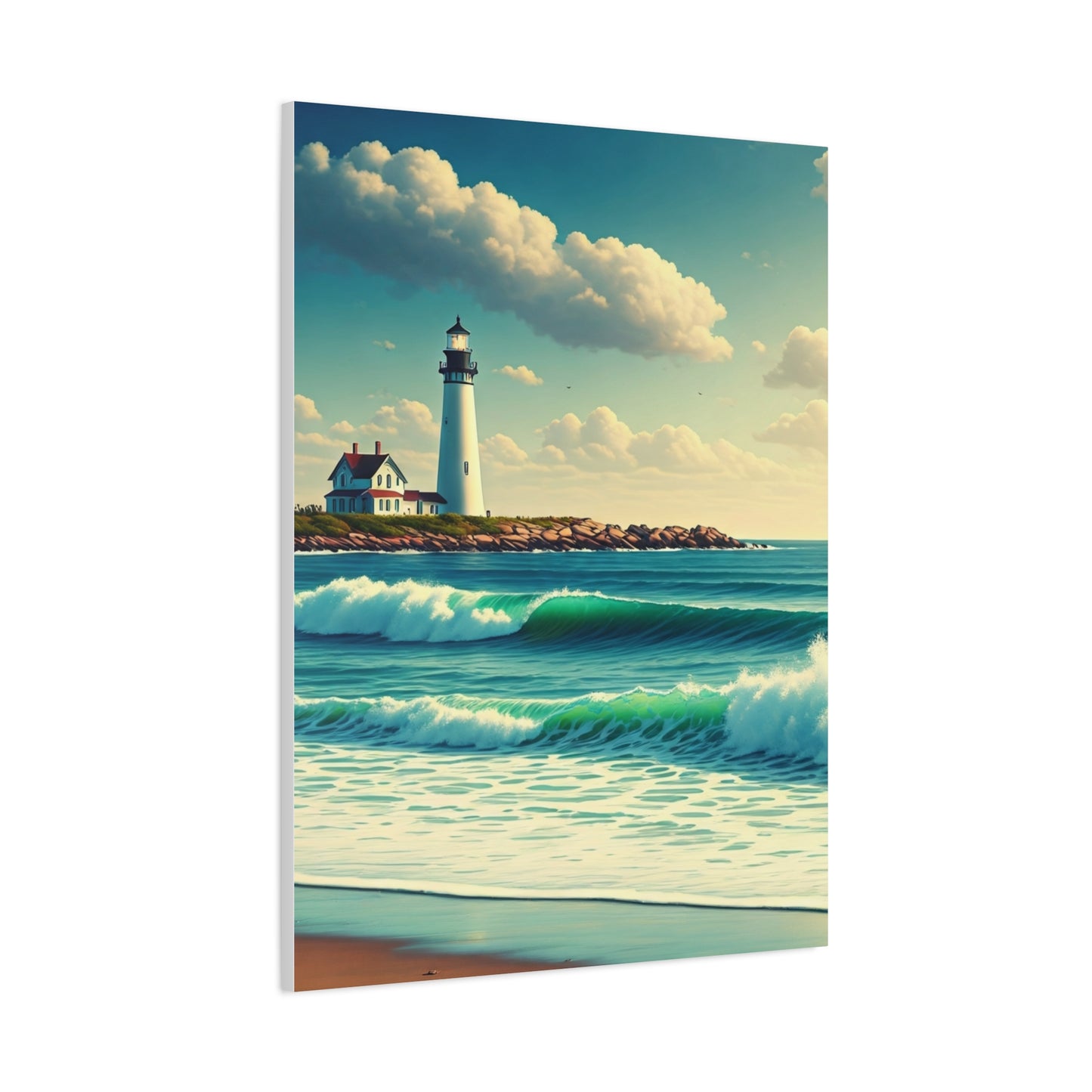 Lighthouse Waves Serenity Wall Art & Canvas Prints