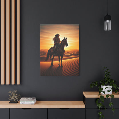 Desert Rider at Golden Sunset Wall Art & Canvas Prints
