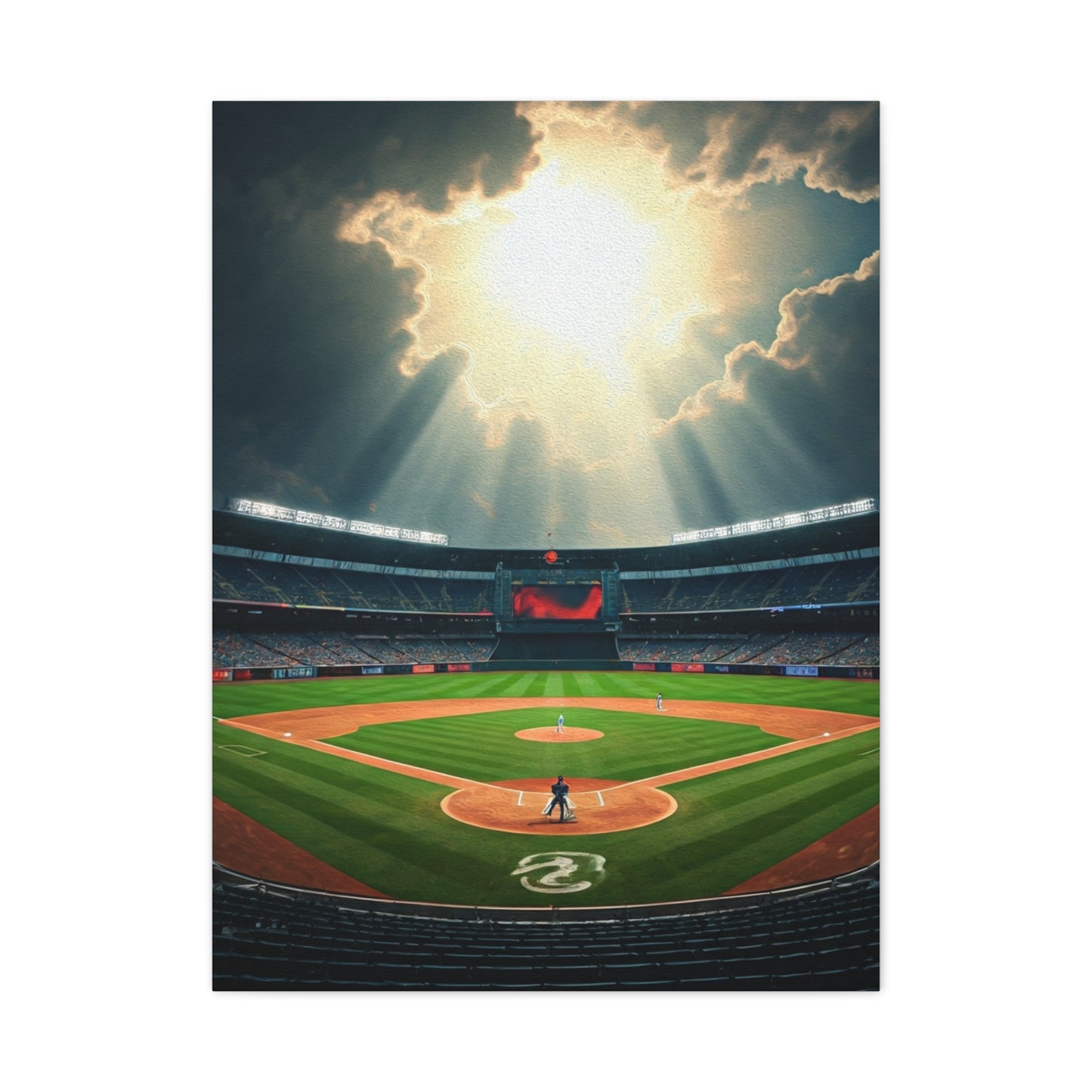 Golden Hour Baseball Field with Team Logo Wall Art & Canvas Prints