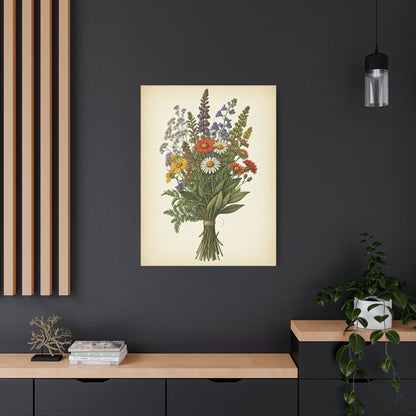 Wildflower Bouquet Illustration Wall Art & Canvas Prints