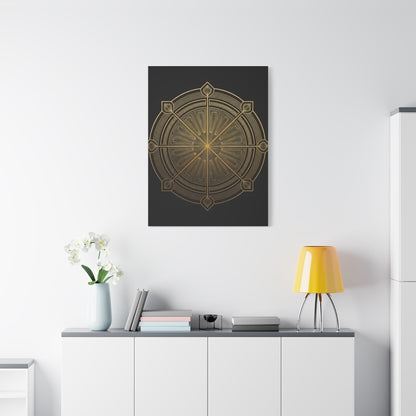 Golden Compass Deco Mandala Wall Art & Canvas Prints