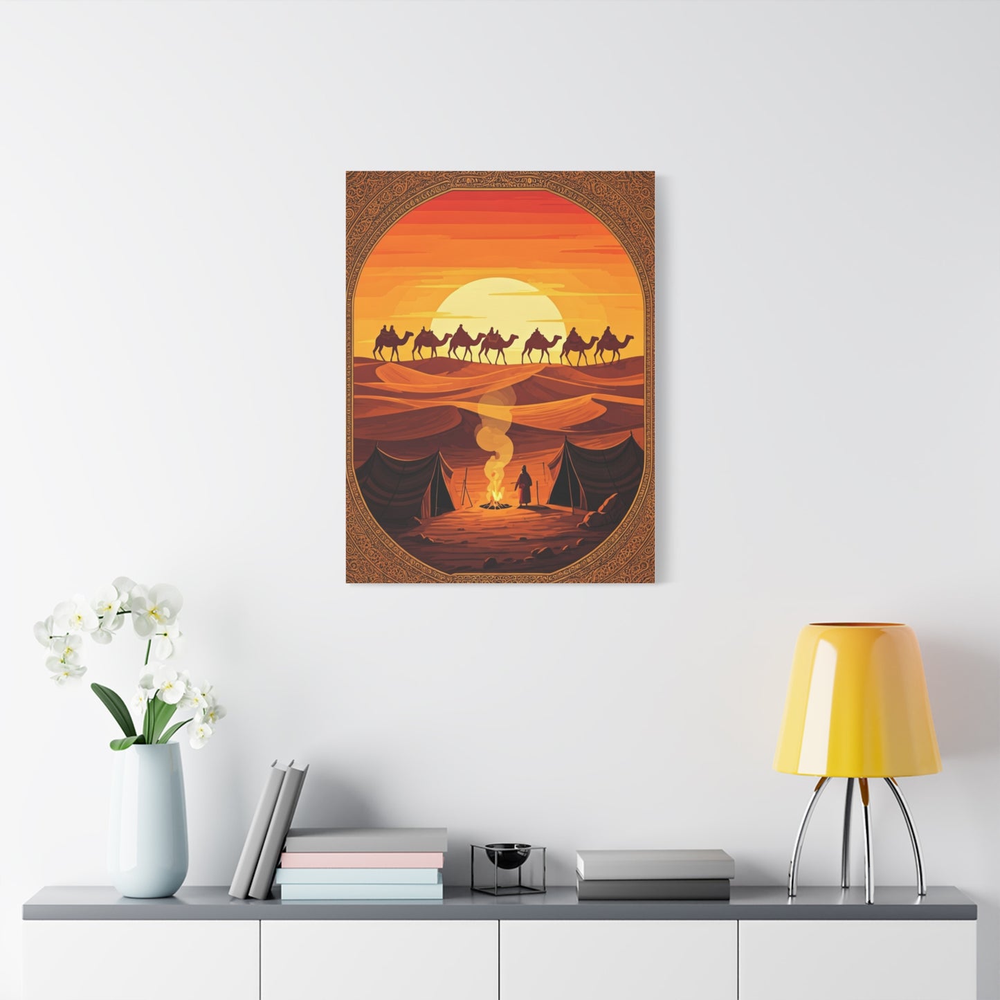 Desert Caravan at Dusk Wall Art & Canvas Prints