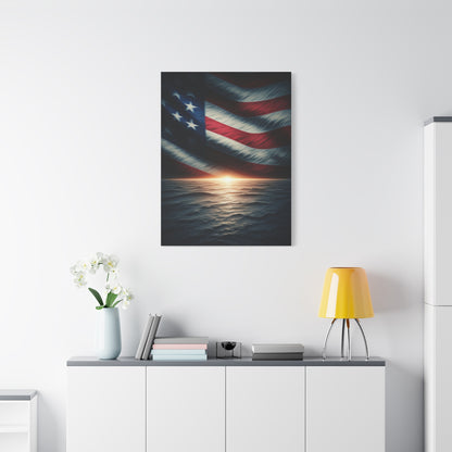 Flag Reflections at Sunset Wall Art & Canvas Prints