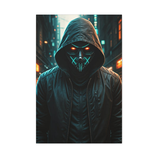 Neon Masked Vigilante Wall Art & Canvas Prints