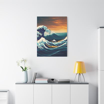 Crimson Horizon Wave Wall Art & Canvas Prints