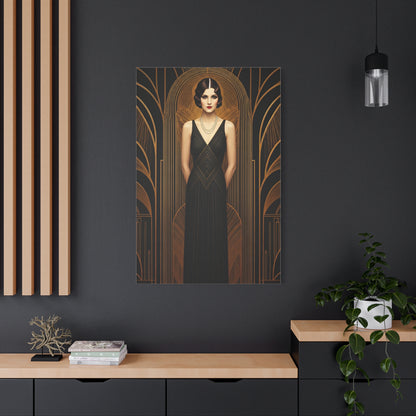 Midnight Deco Portrait Lady Wall Art & Canvas Prints
