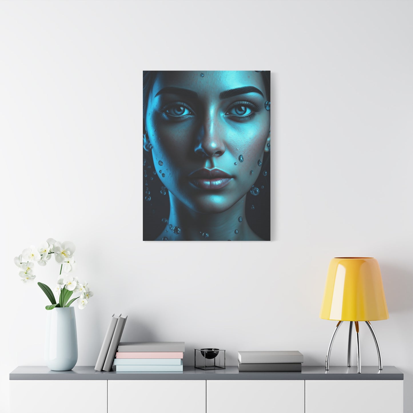 Ethereal Blue Gaze Portrait Wall Art & Canvas Prints