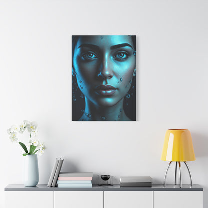 Ethereal Blue Gaze Portrait Wall Art & Canvas Prints