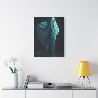 Flowing Blue Fabric Form Wall Art & Canvas Prints