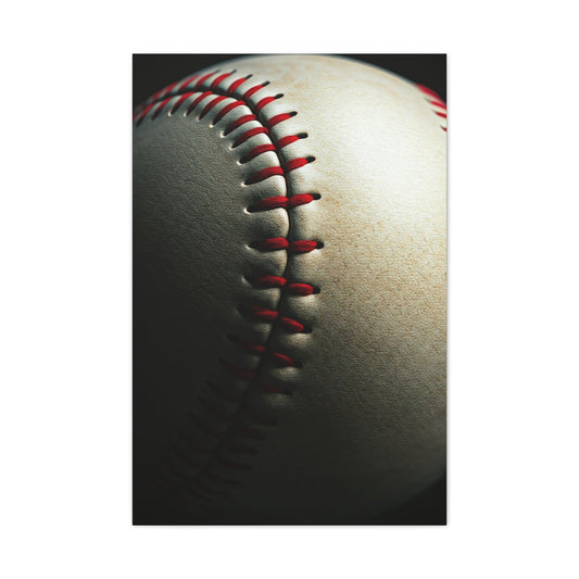 Close-Up Baseball Stitch Detail Wall Art & Canvas Prints