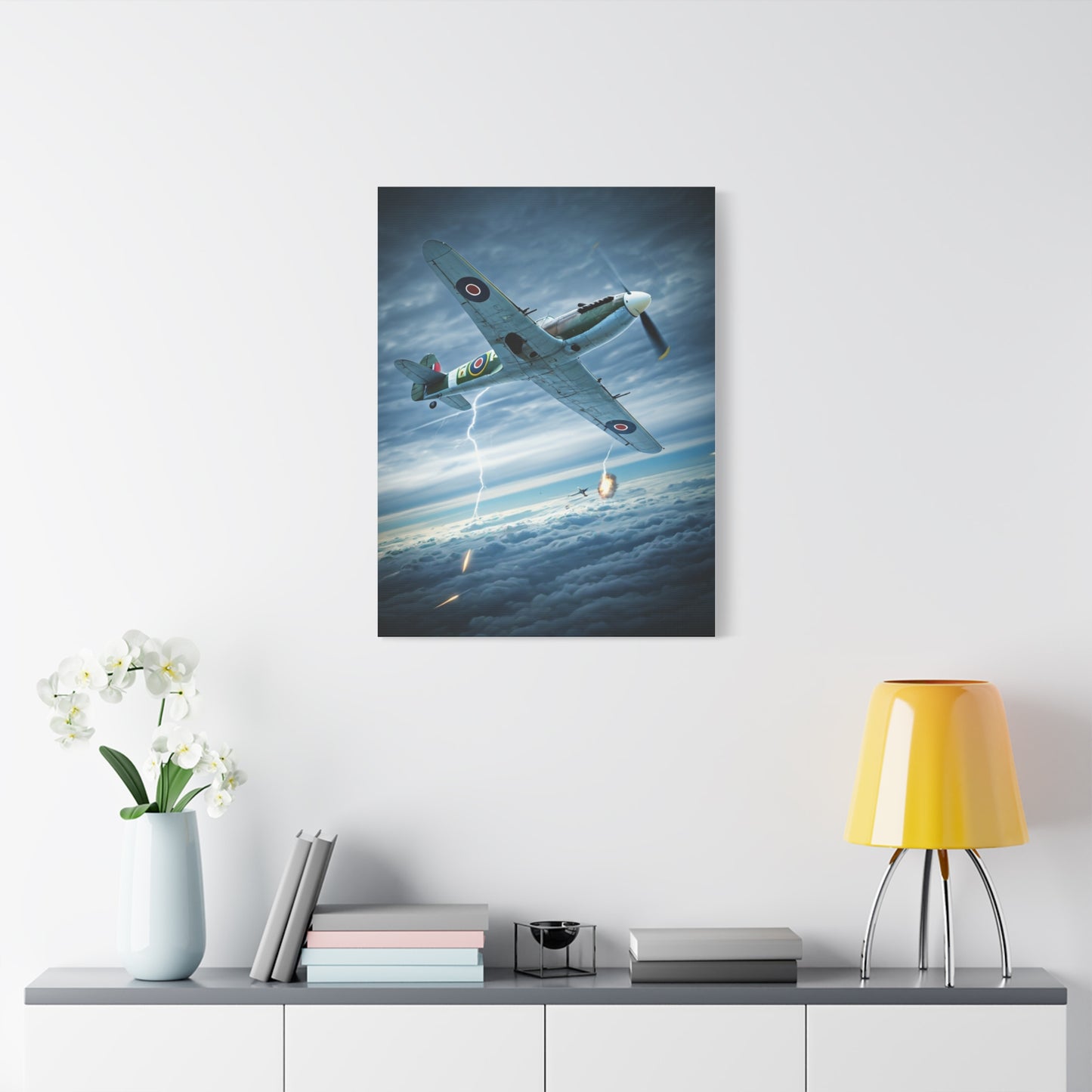 Lightning Strike Dogfight Fighter Wall Art & Canvas Prints