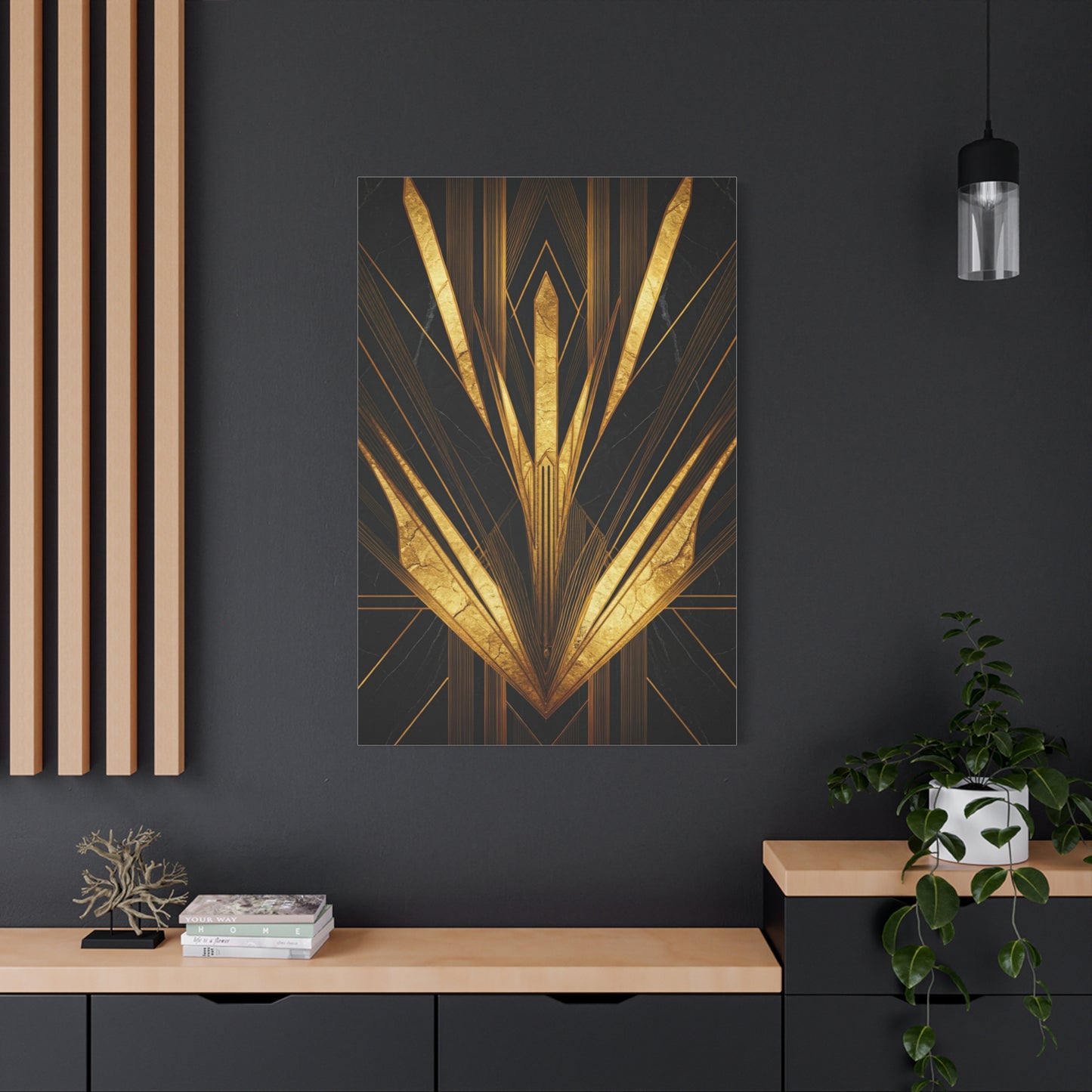Black Marble Gold Deco Crown Wall Art & Canvas Prints