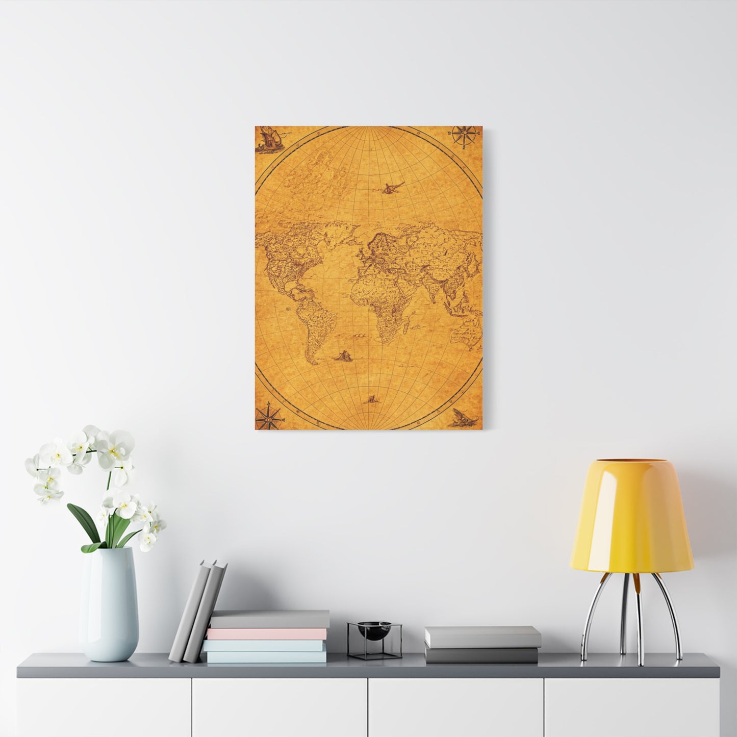 Classic Oval World Explorer Map Wall Art & Canvas Prints