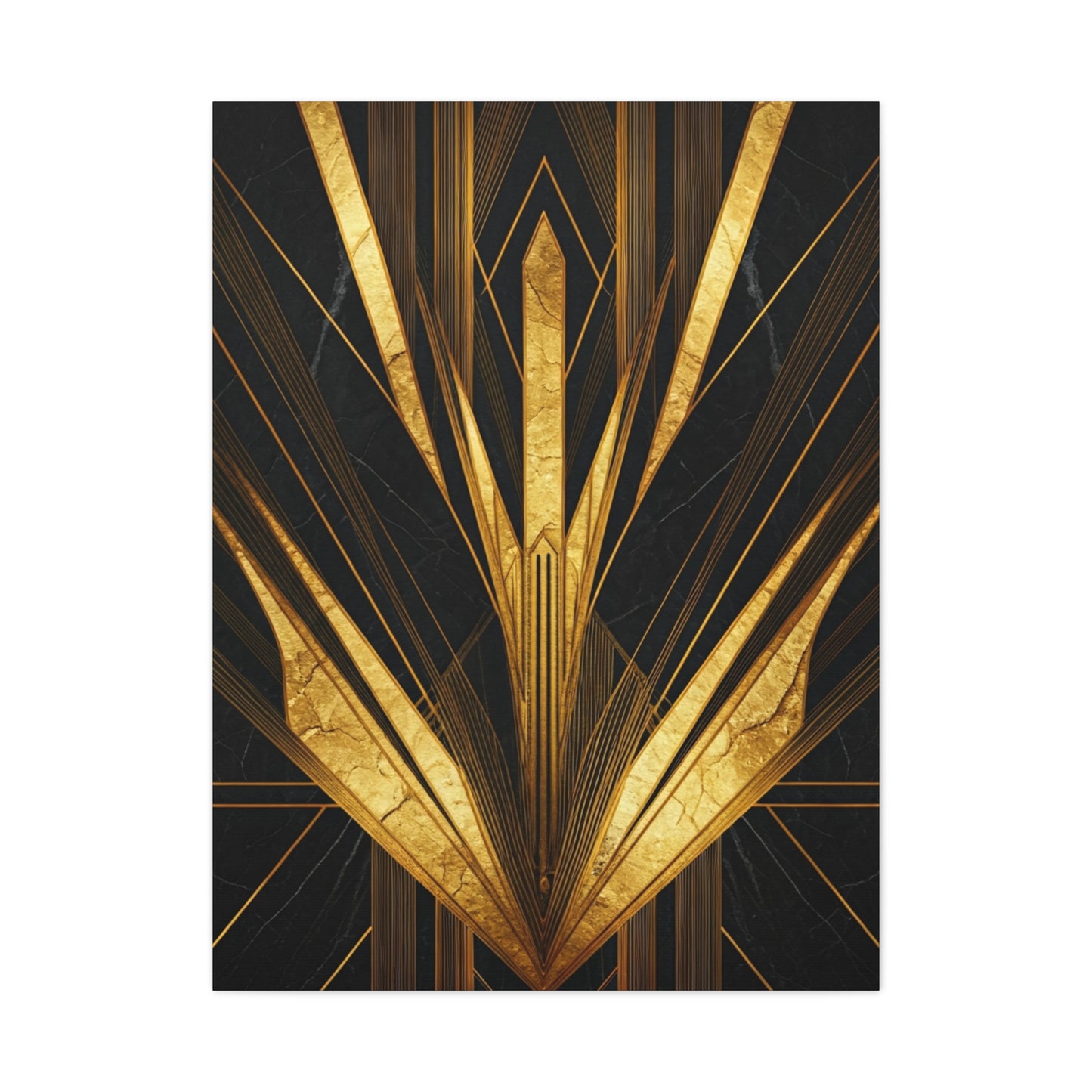 Black Marble Gold Deco Crown Wall Art & Canvas Prints