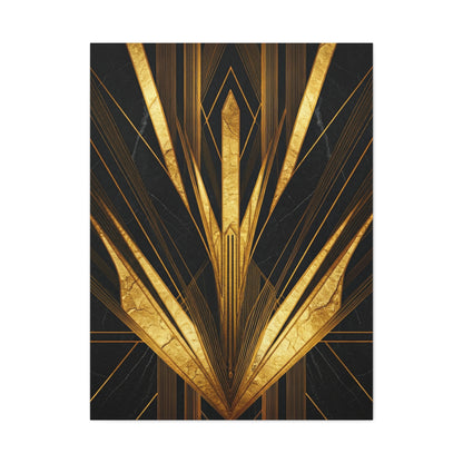 Black Marble Gold Deco Crown Wall Art & Canvas Prints