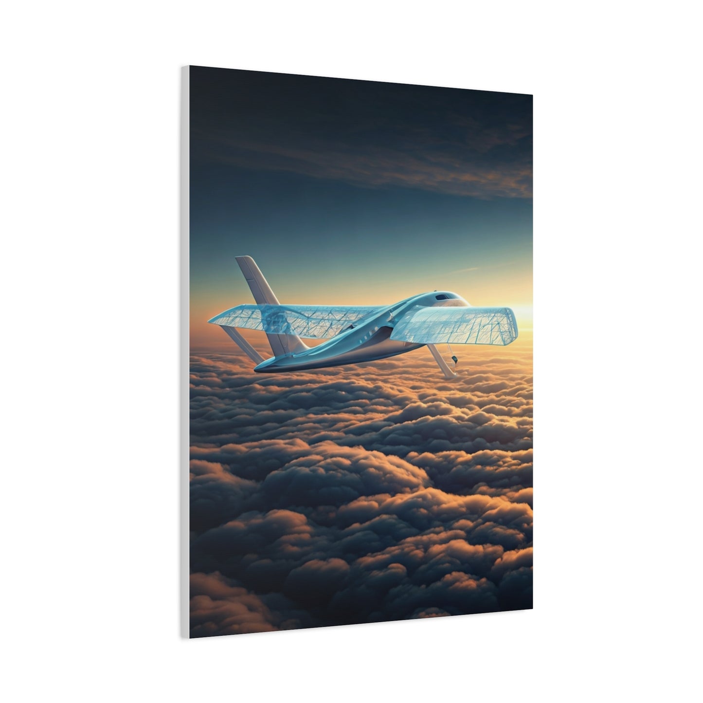 Elegant Concept Aircraft Above Clouds Wall Art & Canvas Prints