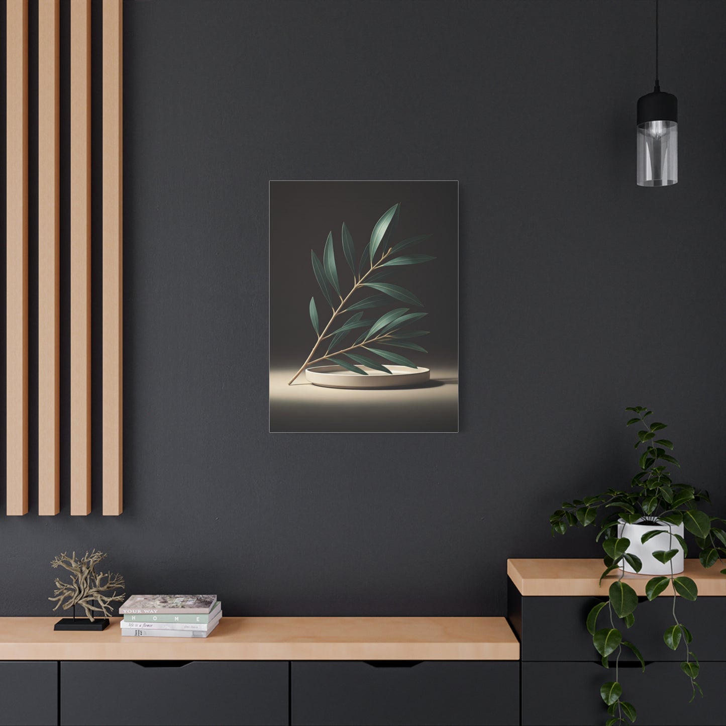 Minimal Olive Branch Botanical Wall Art & Canvas Prints