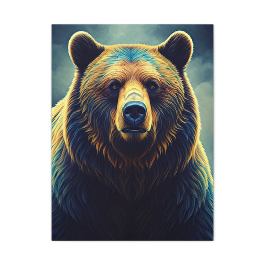 Golden Light Grizzly Face Wall Art & Canvas Prints