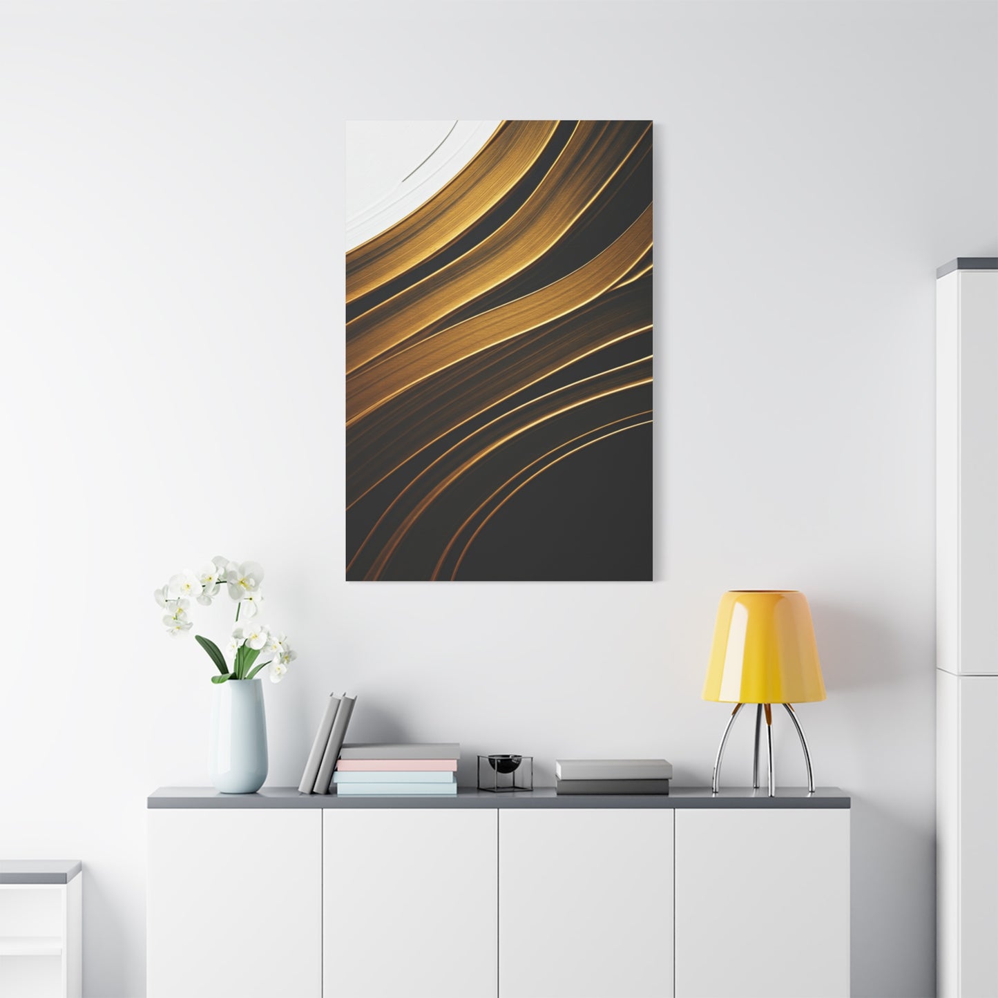 Golden Wave Abstract Wall Art & Canvas Prints