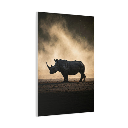 Rhino in Golden Dust Wilderness Wall Art & Canvas Prints