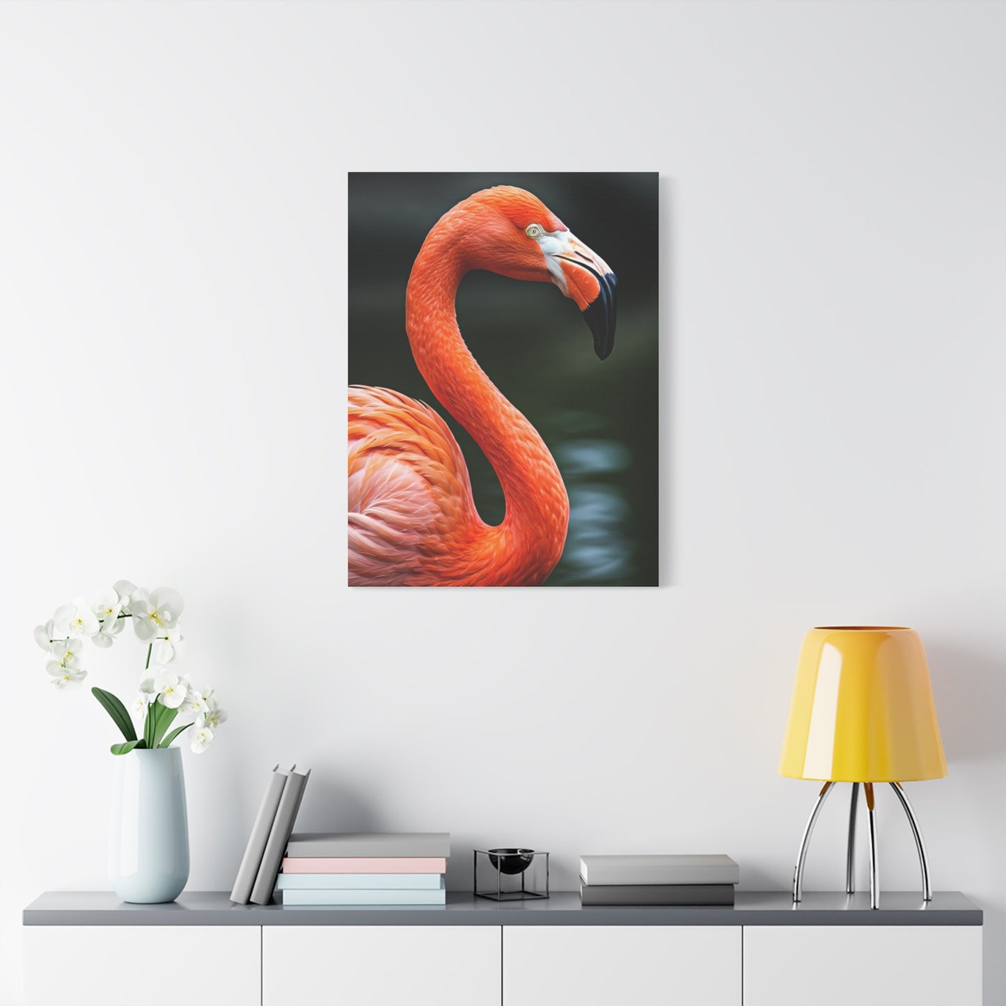 Elegant Pink Flamingo Portrait Wall Art & Canvas Prints