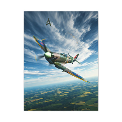Vintage Warbird Flight Over Open Fields Wall Art & Canvas Prints