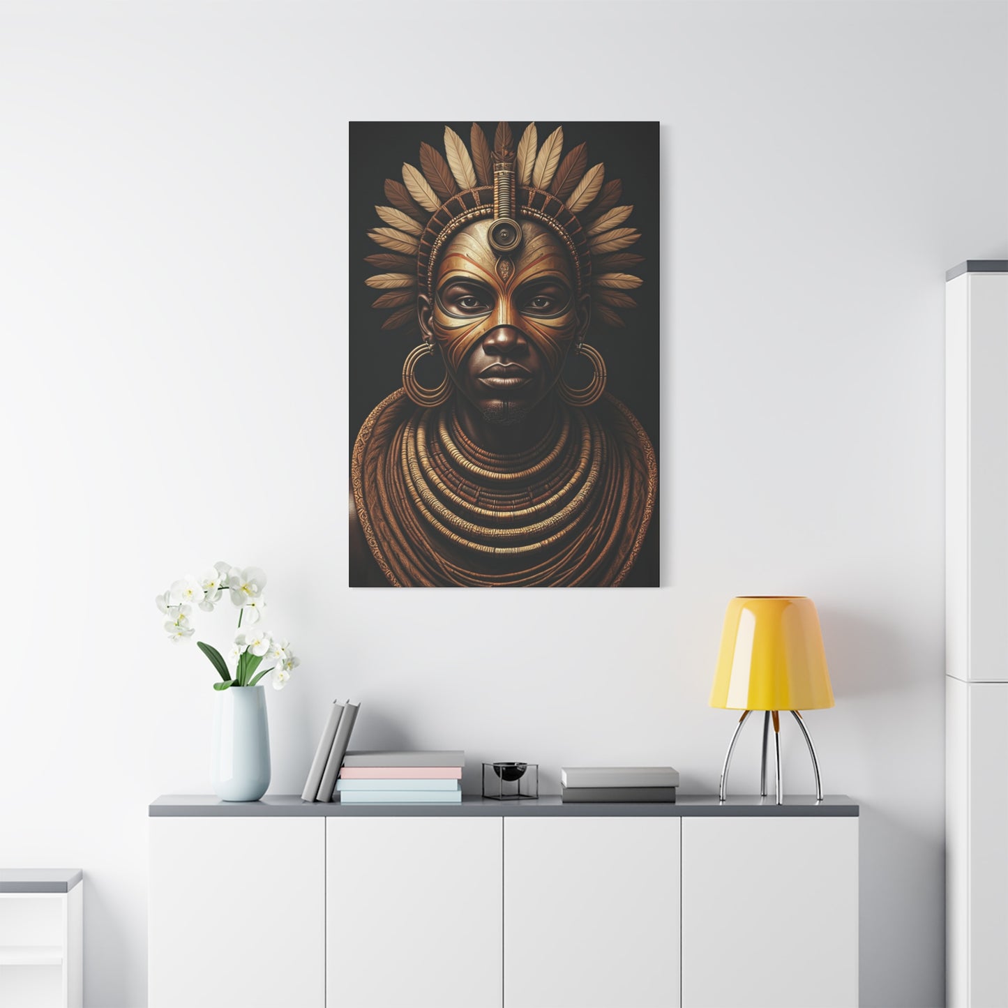 Golden Tribal Empress Portrait Wall Art & Canvas Prints