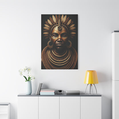 Golden Tribal Empress Portrait Wall Art & Canvas Prints