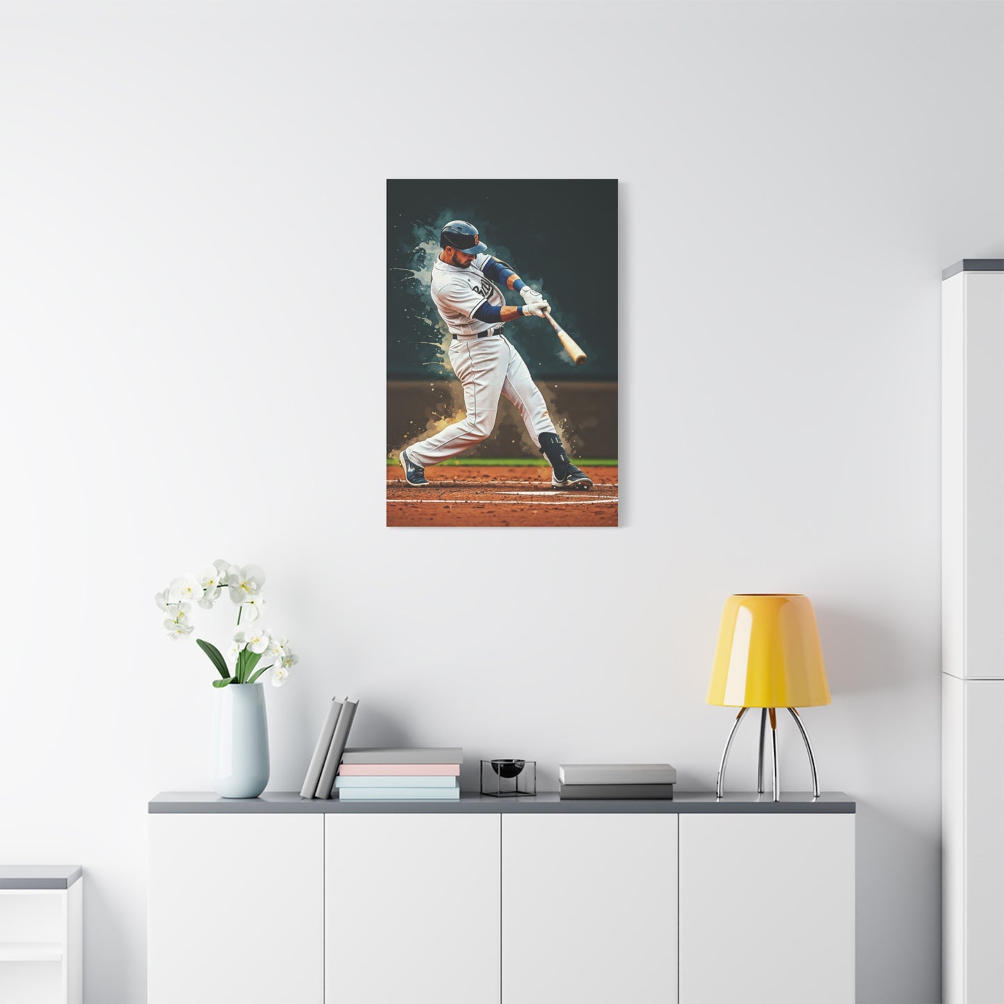 Home Run Swing Impact Baseball Wall Art & Canvas Prints