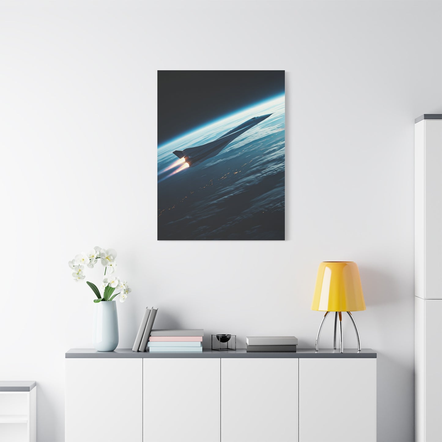 Elegant Concept Aircraft Above Clouds Wall Art & Canvas Prints