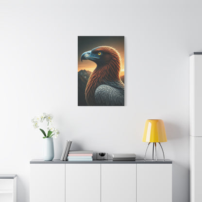 Golden Eagle with Vibrant Sunset Background Wall Art & Canvas Prints