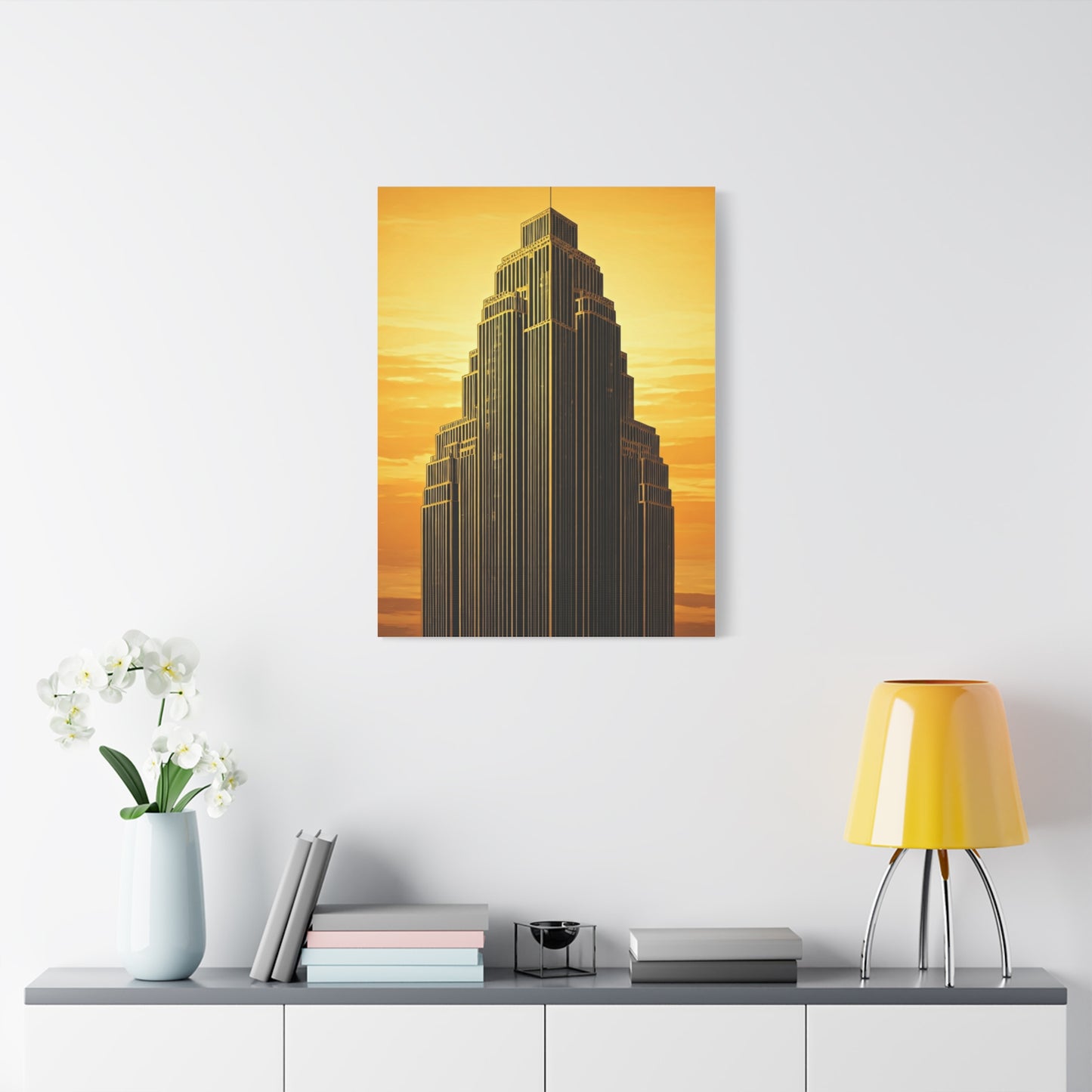 Golden Empire Sunset Skyscraper Wall Art & Canvas Prints