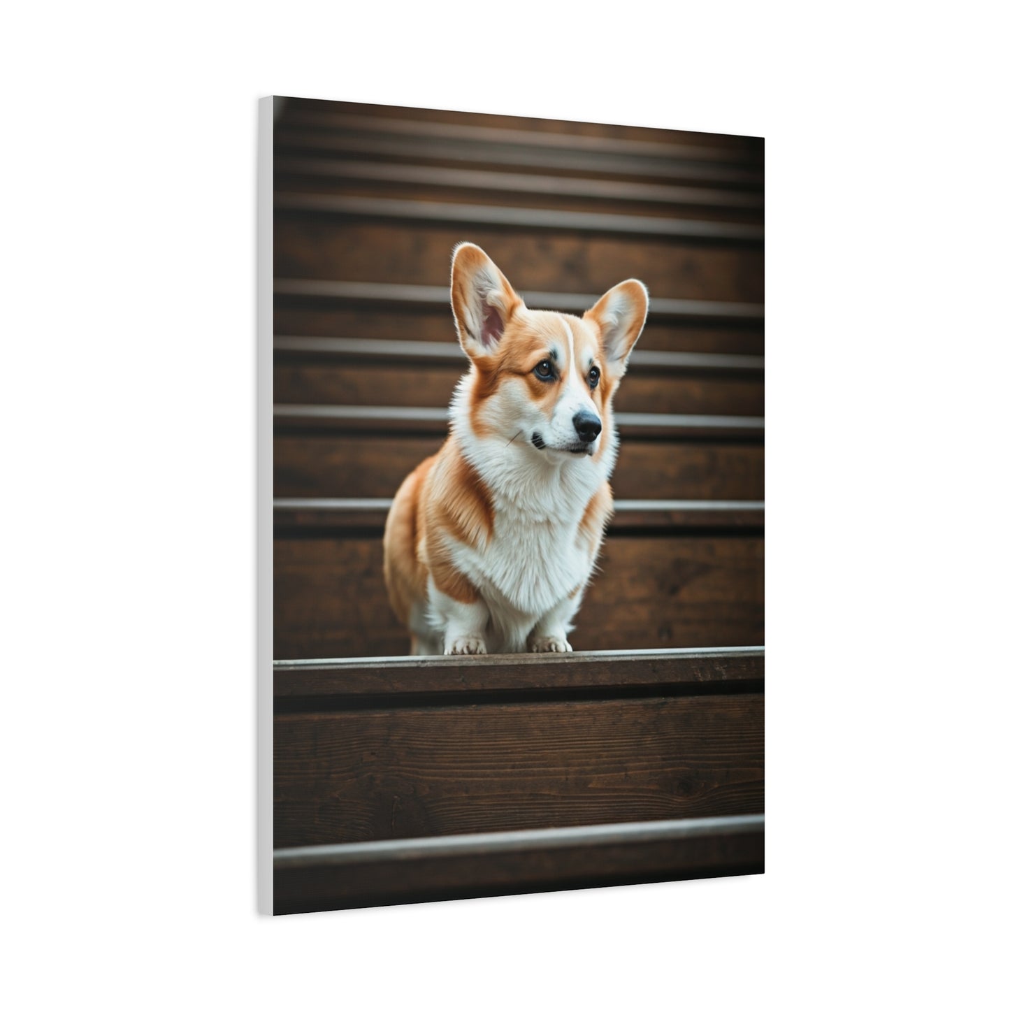Stairway Corgi Charm Wall Art & Canvas Print