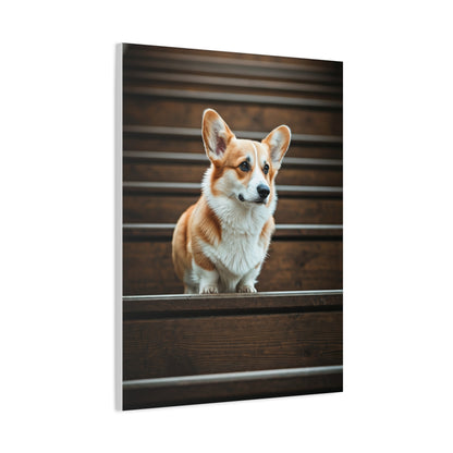 Stairway Corgi Charm Wall Art & Canvas Print