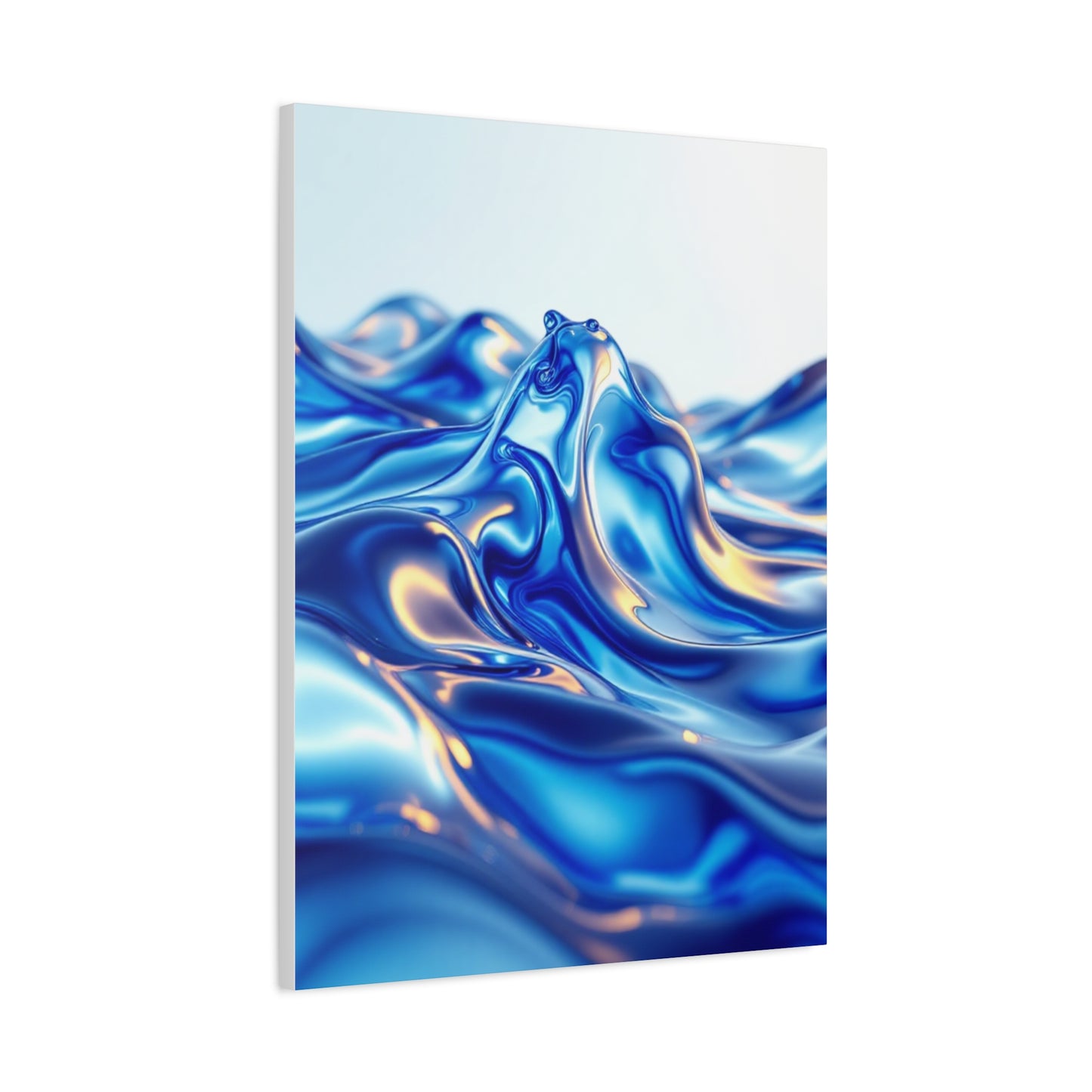 Fluid Blue Silk Waves Wall Art & Canvas Prints