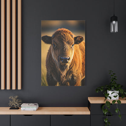 Young Plains Bison Calf Portrait Wall Art & Canvas Print
