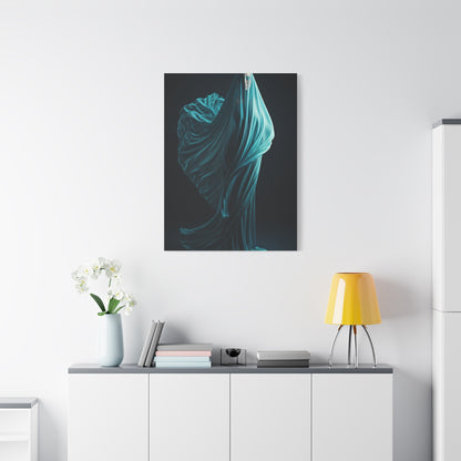 Flowing Blue Fabric Form Wall Art & Canvas Prints