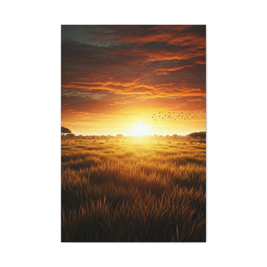 Sunrise Over Wild Grasslands Wall Art & Canvas Prints