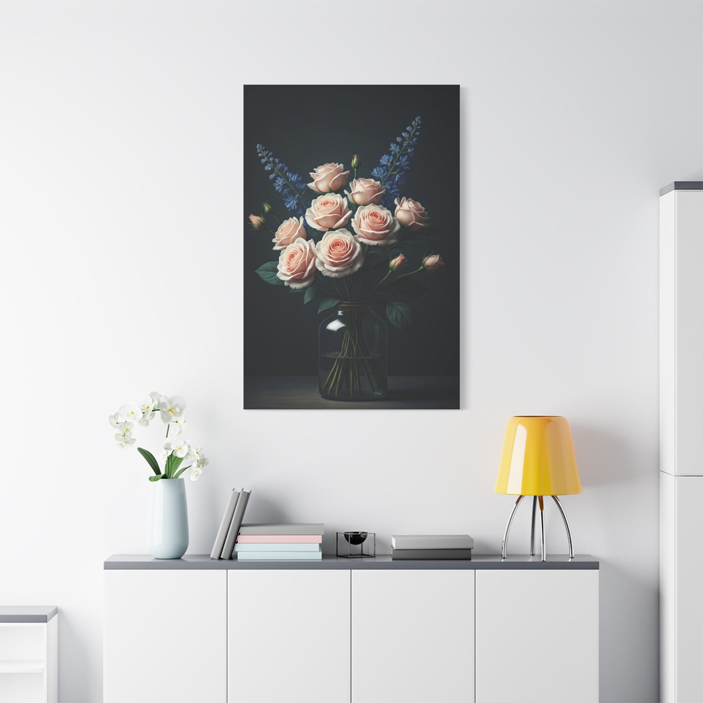 Blush Rose Bouquet in Glass Vase Wall Art & Canvas Prints