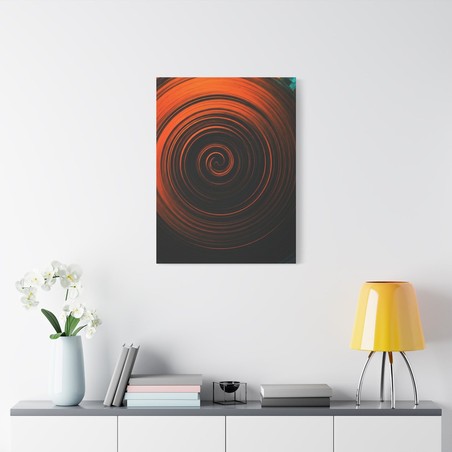 Amber Vortex Spiral Abstract Wall Art & Canvas Prints