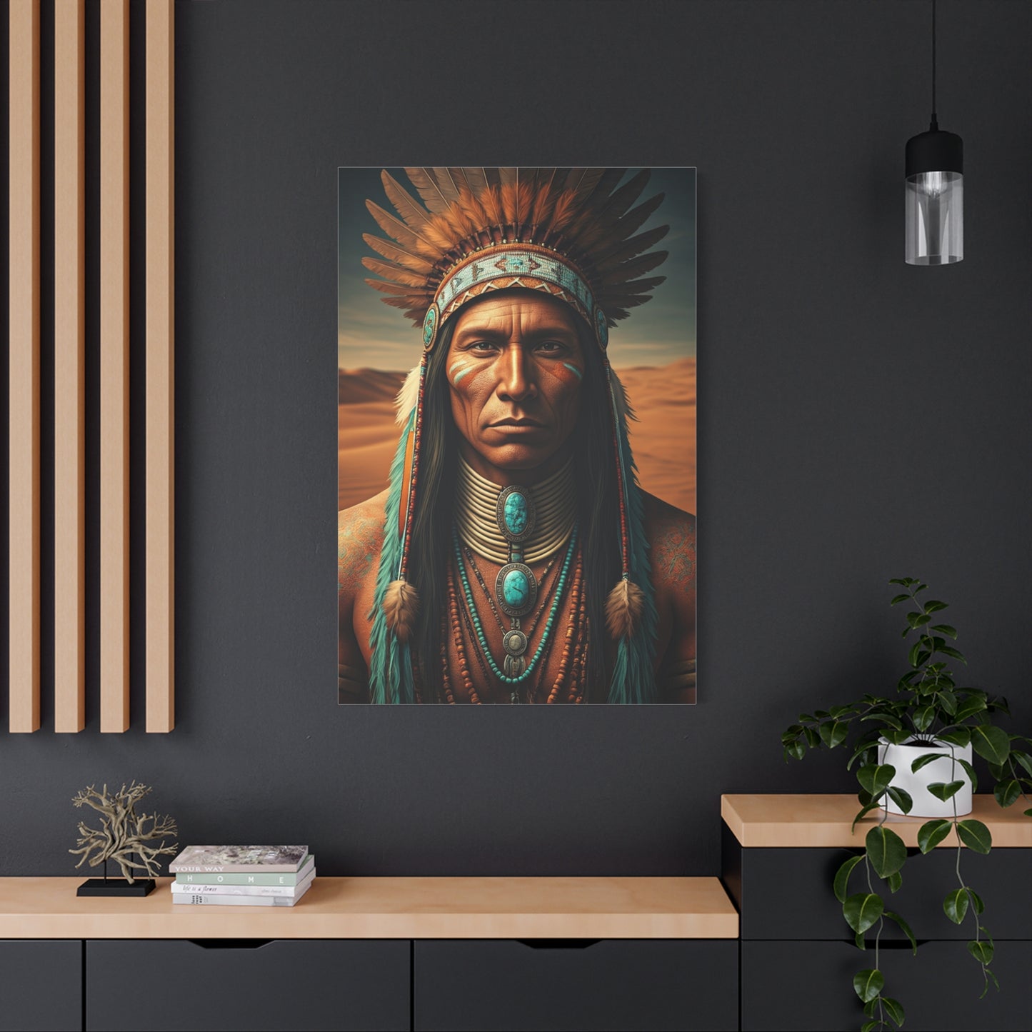 Tribal Spirit Headdress Portrait Wall Art & Canvas Prints
