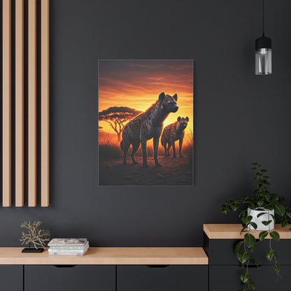 Hyena Pack at Sunset Wilderness Wall Art & Canvas Prints